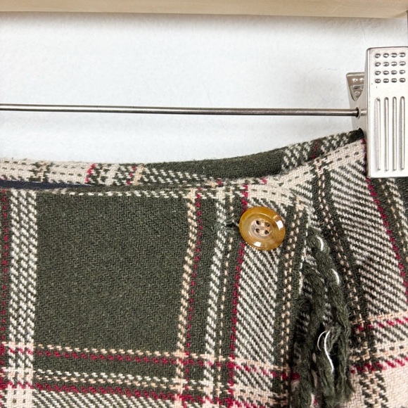 Vintage 90s Bice by Sag Harbor Green Plaid Wool Blend Knee Length Skirt Sz 8 - Picture 4 of 9